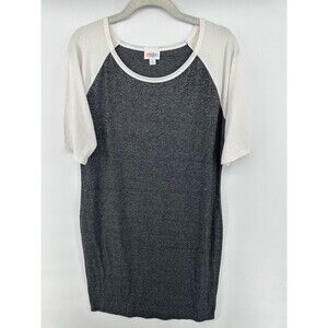 LuLaRoe XL Gray Body Multicolor Raglan Sleeve Womens Julia Shirt Dress